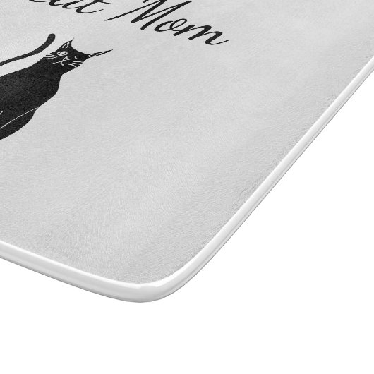 Niedliche Cat Mama Schwarz-weiß Winking Kitty Cart Schneidebrett (Ecke)