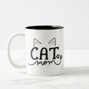 Niedliche Cat Mama Zwei-Tonen-Kaffee-Tasse Zweifarbige Tasse