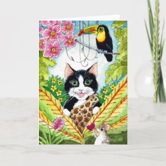 Niedliche Cat Maus Toucan Orchias jeder Art Karte