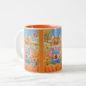 Niedliche Cat Mouse Pumpkin Gewürze Herbst Tasse (Vorderseite Links)