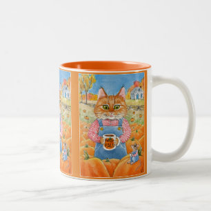 Niedliche Cat Mouse Pumpkin Gewürze Herbst Tasse