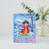 Niedliche Cat Mouse Winter Valentinstag Postkarte (Stehend Vorderseite)