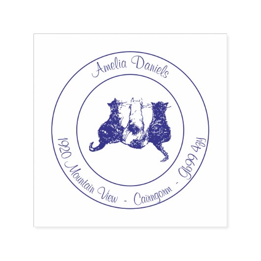 Niedliche Cat neue Zuhause-Adresse zur selbstfarbi Permastempel (Design)