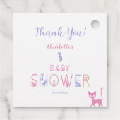 Niedliche Cat Pastel Colour Baby Dusche Geschenkanhänger (Rückseite)