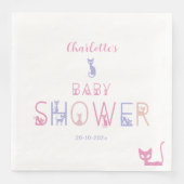 Niedliche Cat Pastel Colour Baby Dusche Serviette (Vorderseite)