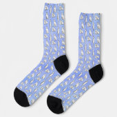 Niedliche Cat Pattern Blue Novelty Socken (Linkes Detail)