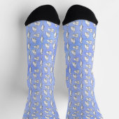Niedliche Cat Pattern Blue Novelty Socken (Oben)