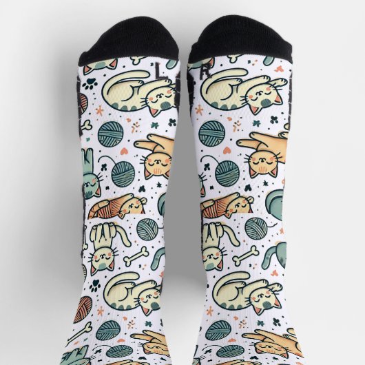 Niedliche Cat Pattern Socken - Adortable Feline De (Oben)
