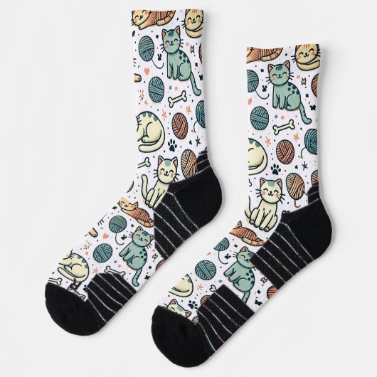 Niedliche Cat Pattern Socken - Adortable Feline De (Links)