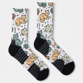 Niedliche Cat Pattern Socken - Adortable Feline De (Rechts)