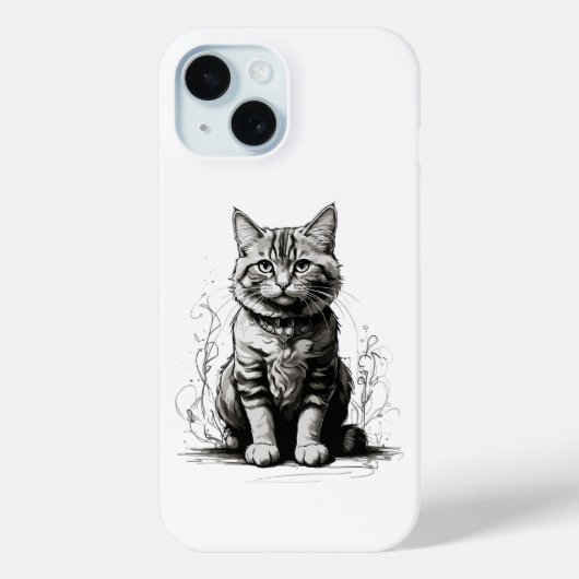 Niedliche Cat Pencil Sketch Case-Mate iPhone Hülle (Rückseite)