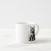 Niedliche Cat Pencil Sketch Espressotasse (Vorderseite Rechts)