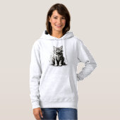 Niedliche Cat Pencil Sketch Hoodie (Vorne ganz)