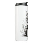 Niedliche Cat Pencil Sketch Thermosbecher (Nach links gedreht)