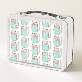 Niedliche Cat Personalisiert Individuelle Name Met Metall Brotdose (Rückseite)