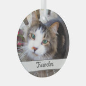 Niedliche Cat Pet Liebhaber Erstellen Sie Ihre eig Ornament Aus Glas (Vorderseite Rechts)