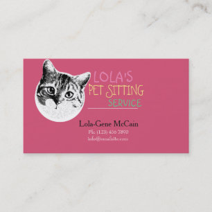 Niedliche Cat Pet Sitting Service Visitenkarte