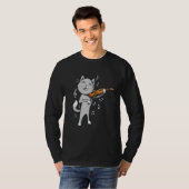 Niedliche Cat Plays Violine Viola Fiddle T-Shirt (Vorne ganz)