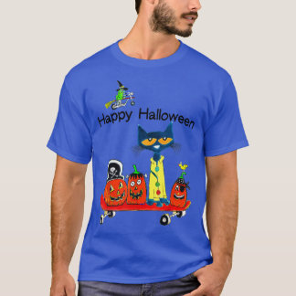 Niedliche Cat Pumpkin Skateboard Funny Halloween H T-Shirt