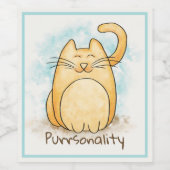 Niedliche Cat Pun Purrsonity Weinetikett (Einzelnes Label)