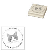 Niedliche Cat Rücksendeadresse Gummi Briefmarke Gummistempel (Stempel)