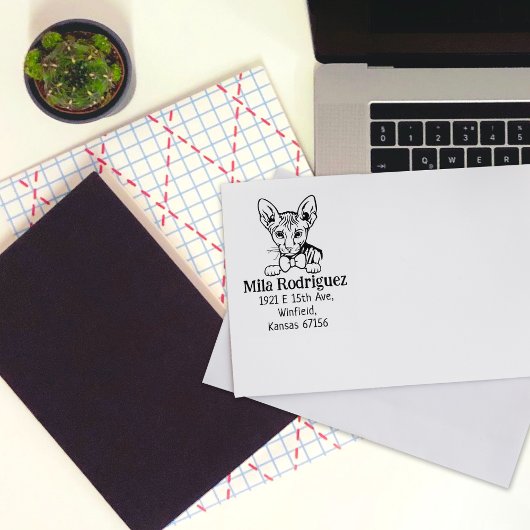 Niedliche Cat-Rücksendeadresse Gummistempel