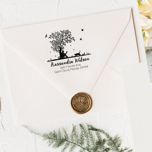 Niedliche Cat-Rücksendeadresse Gummistempel