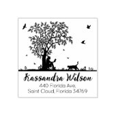 Niedliche Cat-Rücksendeadresse Gummistempel (Prägung)