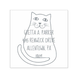 Niedliche Cat Rücksendeadresse Selbstfarbige Brief Permastempel