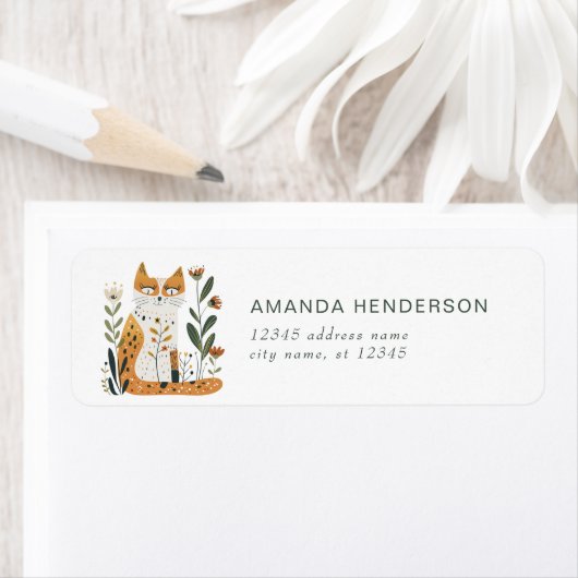 Niedliche Cat-Rücksendeadressen-Aufkleber (Insitu)