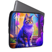 Niedliche Cat Sitting in Window Ai Art Laptopschutzhülle (Vorne Rechts)