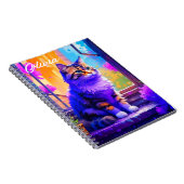 Niedliche Cat Sitting in Window Ai Art Notizblock (Rechte Seite)