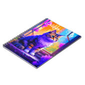 Niedliche Cat Sitting in Window Ai Art Notizblock (Linke Seite)