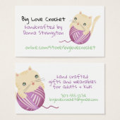 Niedliche Cat Strickfaser-Visitenkarte (Vorne & Hinten)