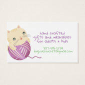 Niedliche Cat Strickfaser-Visitenkarte (Rückseite)