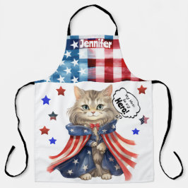 Niedliche Cat Super Hero Mama All-over Print-Schür Schürze