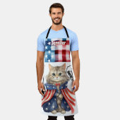 Niedliche Cat Super Hero Mama All-over Print-Schür Schürze (Getragen)