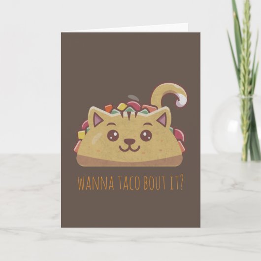 Niedliche Cat-Taco-Merkkarte (Vorderseite)