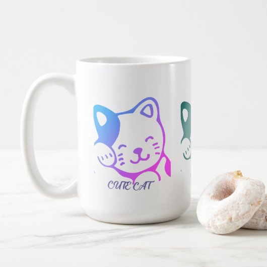 Niedliche Cat-Tasse Kaffeetasse (Mit Donut)