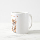 Niedliche Cat Tasse mit Individuelle Name (VorderseiteRechts)