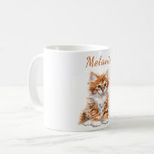 Niedliche Cat Tasse mit Individuelle Name (Vorderseite Links)