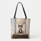 Niedliche Cat Tote Bag Tasche (Rückseite)