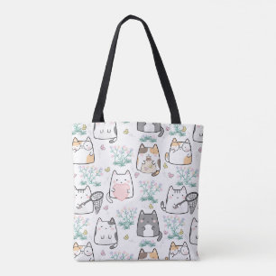 Niedliche Cat Tote Tasche - Spielende Kätzchen mit