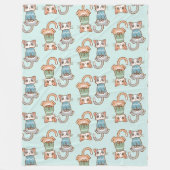 Niedliche Cat Twins in Sweaters Gray und Orange Ki Fleecedecke (Vorderseite)