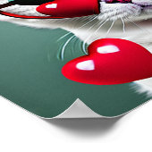 Niedliche Cat Valentine's Day Hörbrillen Digital Poster (Ecke)