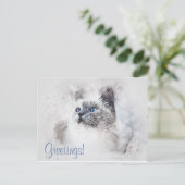 Niedliche Cat Watercolor Postkarte (Stehend Vorderseite)