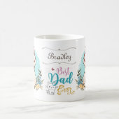 Niedliche Cat Wear Brillen Bester Vater je Thema Kaffeetasse (Mittel)