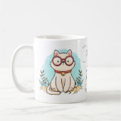 Niedliche Cat Wear Brillen Bester Vater je Thema Kaffeetasse (Links)