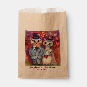 Niedliche Cat Wedding Geschenktütchen