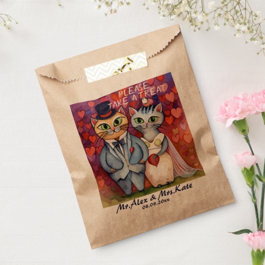 Niedliche Cat Wedding Geschenktütchen (Versiegelt)